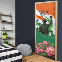 India Proud Free Fearless Door Cover Bengal Tiger Military Soldier Jets Art