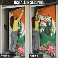 India Proud Free Fearless Door Cover Bengal Tiger Military Soldier Jets Art