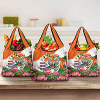 India Proud Free Fearless Grocery Bag Bengal Tiger Military Soldier Jets Art