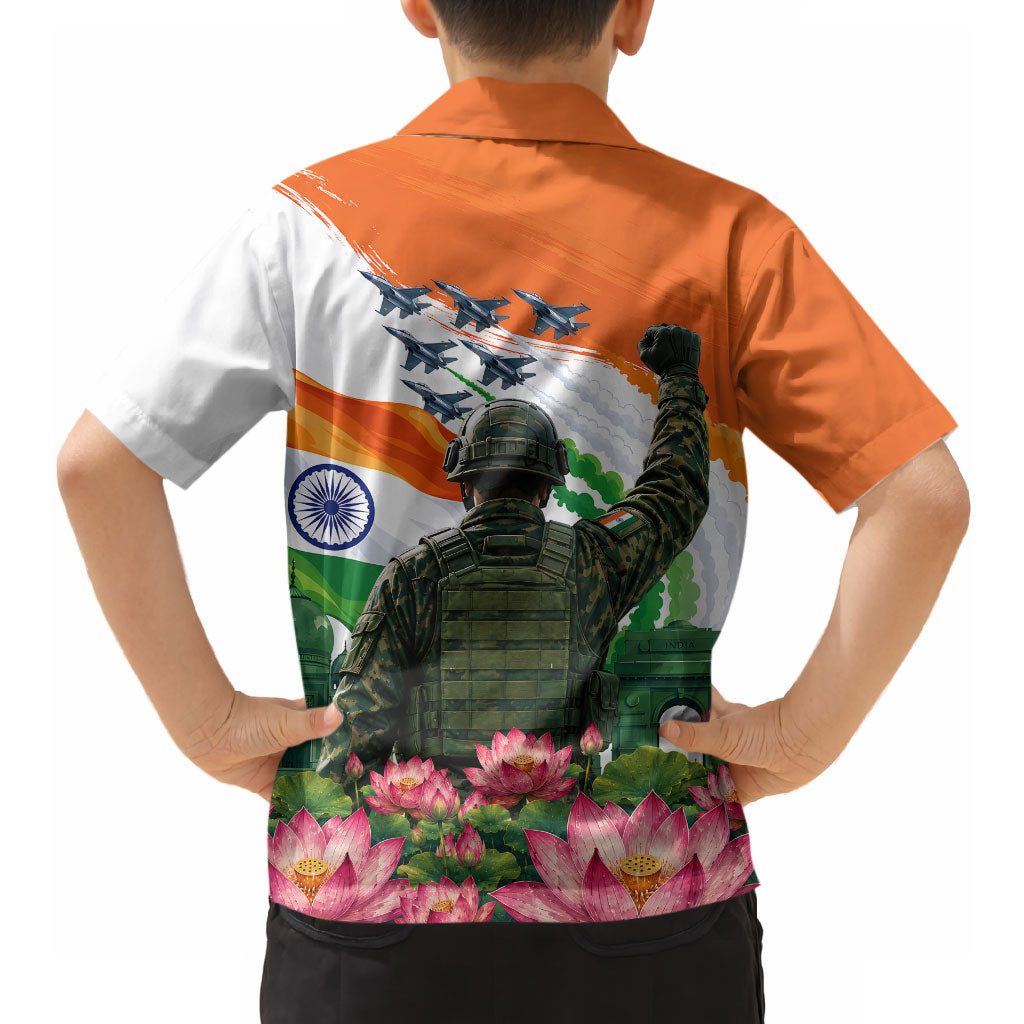 India Proud Free Fearless Hawaiian Shirt Bengal Tiger Military Soldier Jets Art