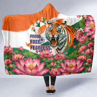 India Proud Free Fearless Hooded Blanket Bengal Tiger Military Soldier Jets Art