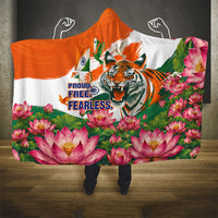 India Proud Free Fearless Hooded Blanket Bengal Tiger Military Soldier Jets Art