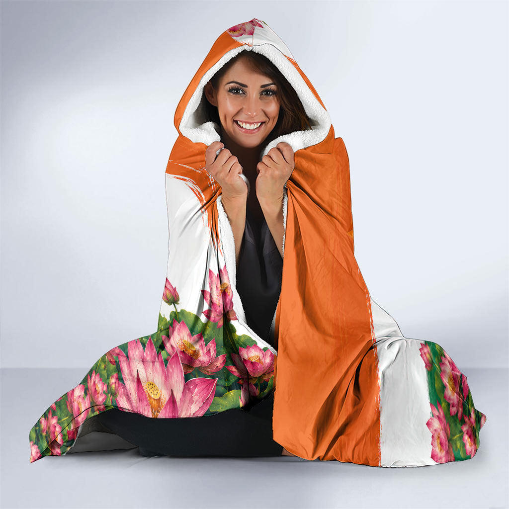 India Proud Free Fearless Hooded Blanket Bengal Tiger Military Soldier Jets Art