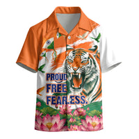 India Proud Free Fearless Kid Hawaiian Shirt Bengal Tiger Military Soldier Jets Art