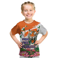 India Proud Free Fearless Kid T Shirt Bengal Tiger Military Soldier Jets Art