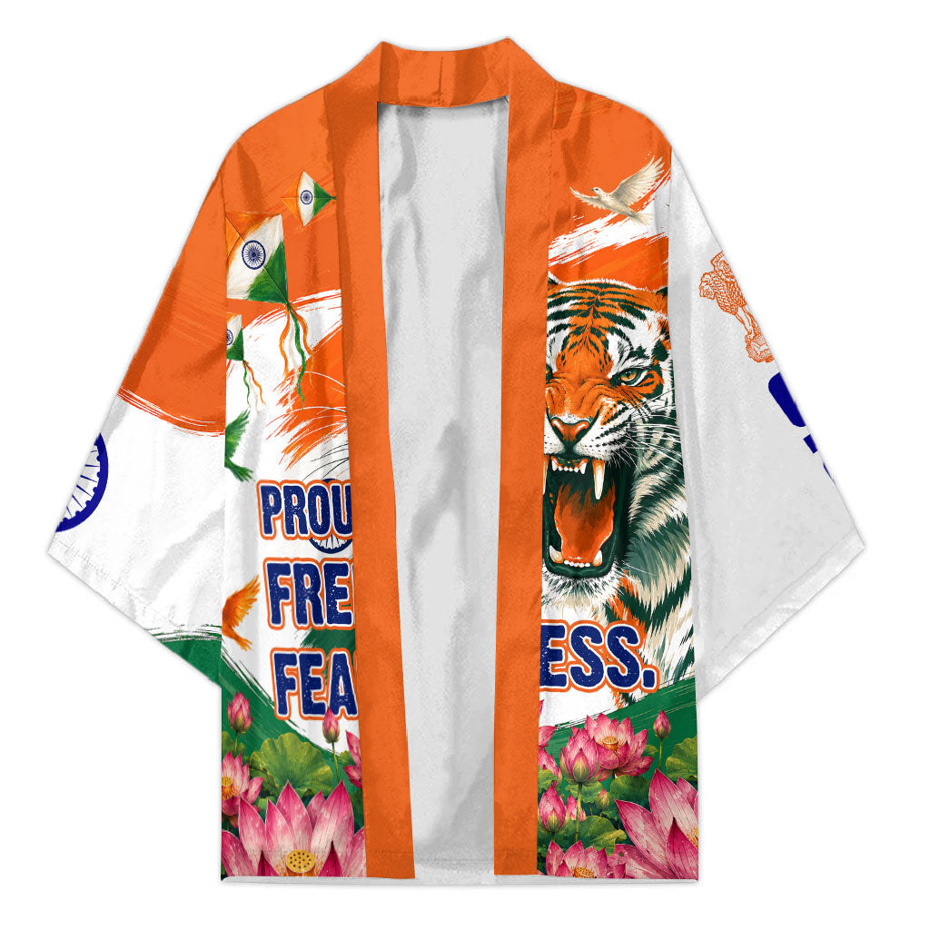 India Proud Free Fearless Kimono Bengal Tiger Military Soldier Jets Art