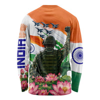 India Proud Free Fearless Long Sleeve Shirt Bengal Tiger Military Soldier Jets Art