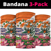 India Proud Free Fearless Neck Gaiter Bengal Tiger Military Soldier Jets Art