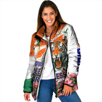 India Proud Free Fearless Padded Jacket Bengal Tiger Military Soldier Jets Art