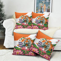 India Proud Free Fearless Pillow Cover Bengal Tiger Military Soldier Jets Art