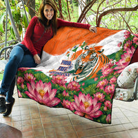 India Proud Free Fearless Quilt Bengal Tiger Military Soldier Jets Art