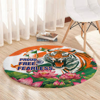 India Proud Free Fearless Round Carpet Bengal Tiger Military Soldier Jets Art