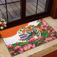 India Proud Free Fearless Rubber Doormat Bengal Tiger Military Soldier Jets Art