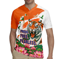 India Proud Free Fearless Rugby Jersey Bengal Tiger Military Soldier Jets Art