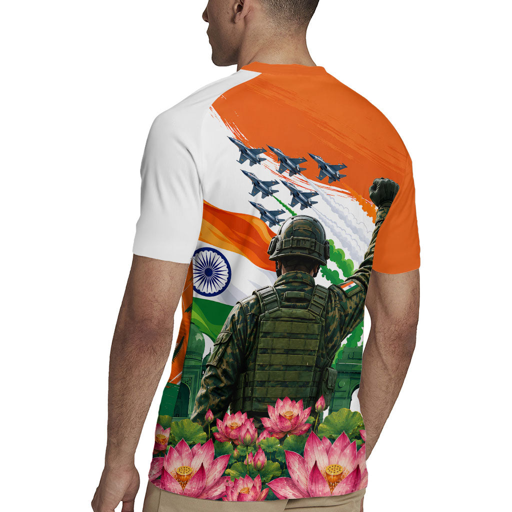 India Proud Free Fearless Rugby Jersey Bengal Tiger Military Soldier Jets Art