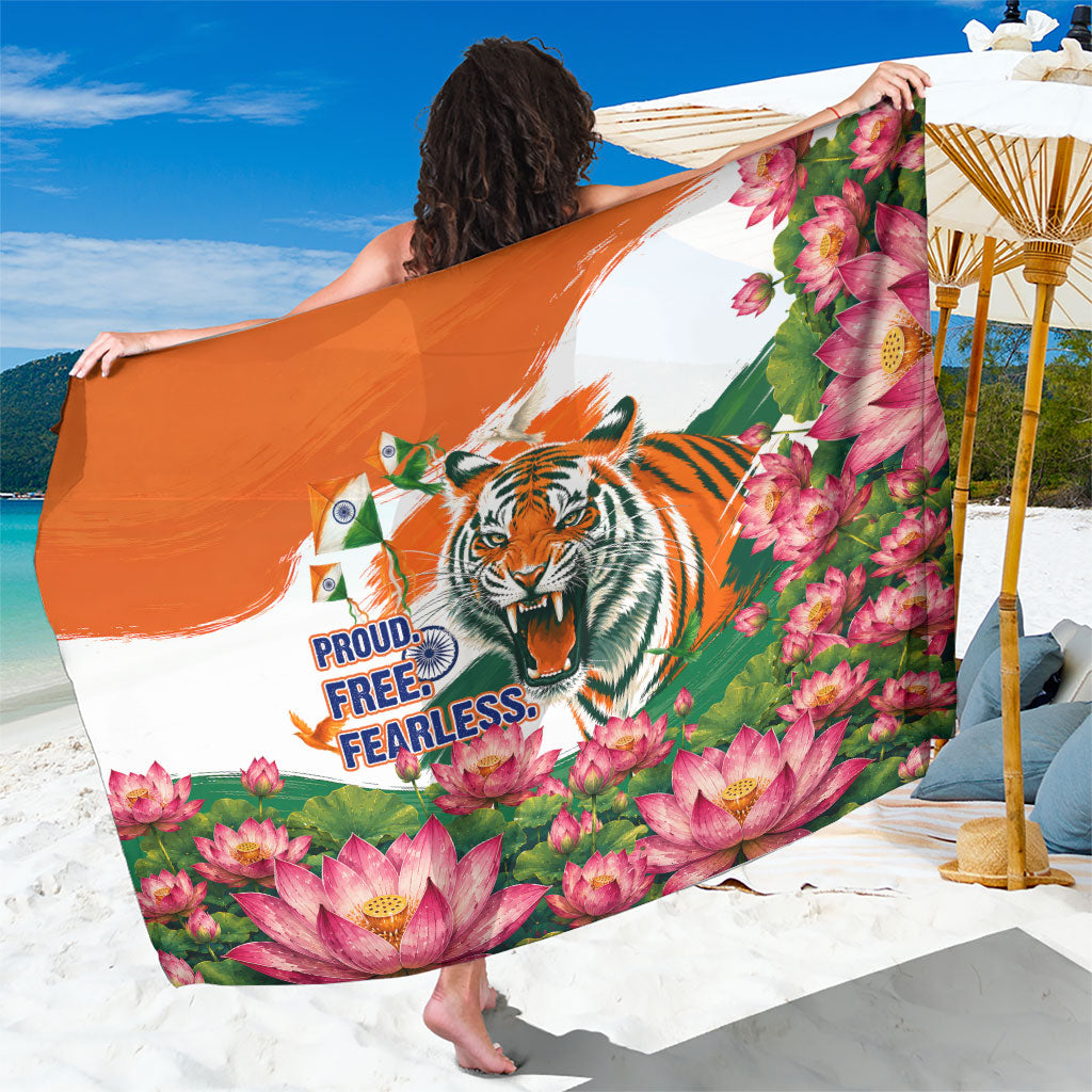 India Proud Free Fearless Sarong Bengal Tiger Military Soldier Jets Art