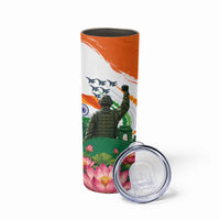 India Proud Free Fearless Skinny Tumbler Bengal Tiger Military Soldier Jets Art