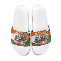 India Proud Free Fearless Slide Sandals Bengal Tiger Military Soldier Jets Art