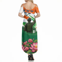 India Proud Free Fearless Summer Maxi Dress Bengal Tiger Military Soldier Jets Art