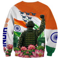 India Proud Free Fearless Sweatshirt Bengal Tiger Military Soldier Jets Art