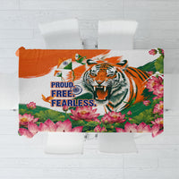 India Proud Free Fearless Tablecloth Bengal Tiger Military Soldier Jets Art