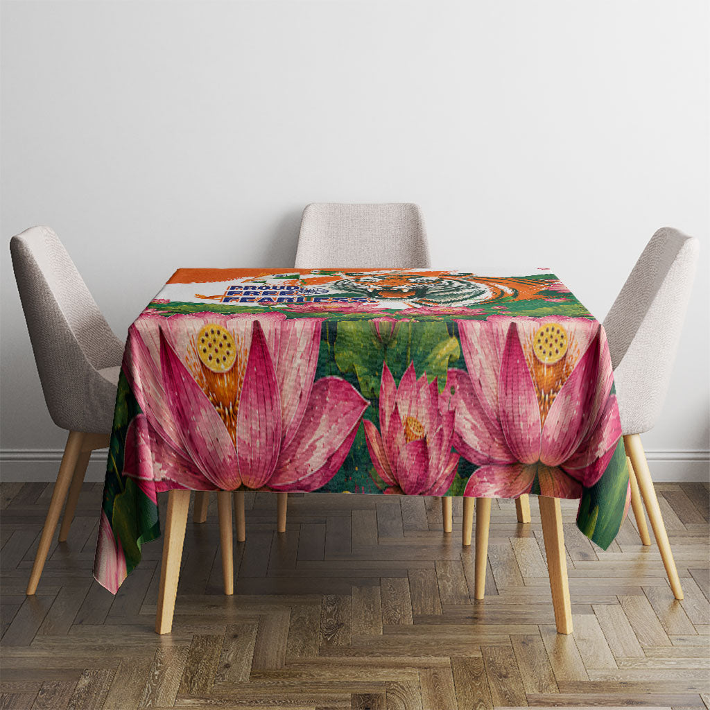 India Proud Free Fearless Tablecloth Bengal Tiger Military Soldier Jets Art