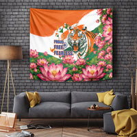 India Proud Free Fearless Tapestry Bengal Tiger Military Soldier Jets Art