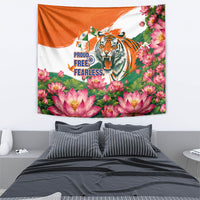 India Proud Free Fearless Tapestry Bengal Tiger Military Soldier Jets Art