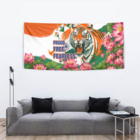 India Proud Free Fearless Tapestry Bengal Tiger Military Soldier Jets Art