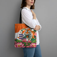 India Proud Free Fearless Tote Bag Bengal Tiger Military Soldier Jets Art