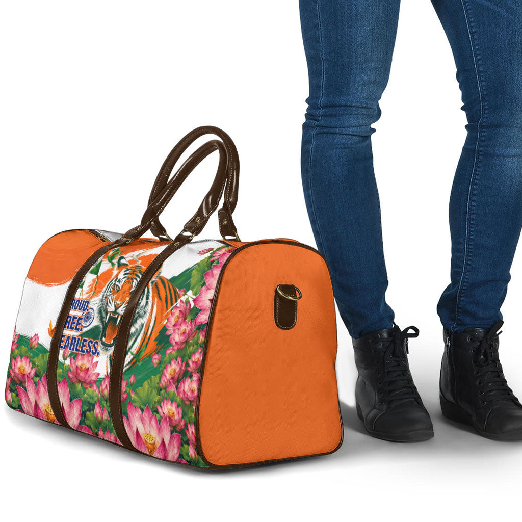 India Proud Free Fearless Travel Bag Bengal Tiger Military Soldier Jets Art