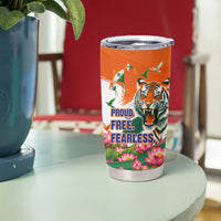 India Proud Free Fearless Tumbler Cup Bengal Tiger Military Soldier Jets Art