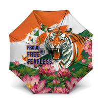 India Proud Free Fearless Umbrella Bengal Tiger Military Soldier Jets Art