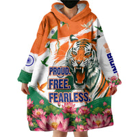 India Proud Free Fearless Wearable Blanket Hoodie Bengal Tiger Military Soldier Jets Art