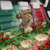 Viva Mexico Independence Day Back Car Seat Cover Sombrero Jaguar Mayan Pyramid Fireworks
