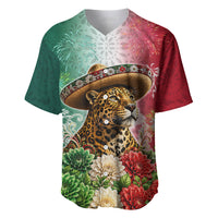 Viva Mexico Independence Day Baseball Jersey Sombrero Jaguar Mayan Pyramid Fireworks
