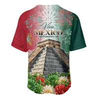 Viva Mexico Independence Day Baseball Jersey Sombrero Jaguar Mayan Pyramid Fireworks