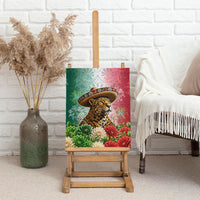 Viva Mexico Independence Day Canvas Wall Art Sombrero Jaguar Mayan Pyramid Fireworks