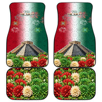 Viva Mexico Independence Day Car Mats Sombrero Jaguar Mayan Pyramid Fireworks