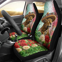 Viva Mexico Independence Day Car Seat Cover Sombrero Jaguar Mayan Pyramid Fireworks