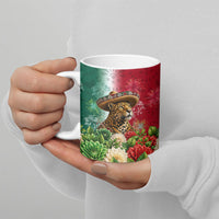 Viva Mexico Independence Day Ceramic Mug Sombrero Jaguar Mayan Pyramid Fireworks