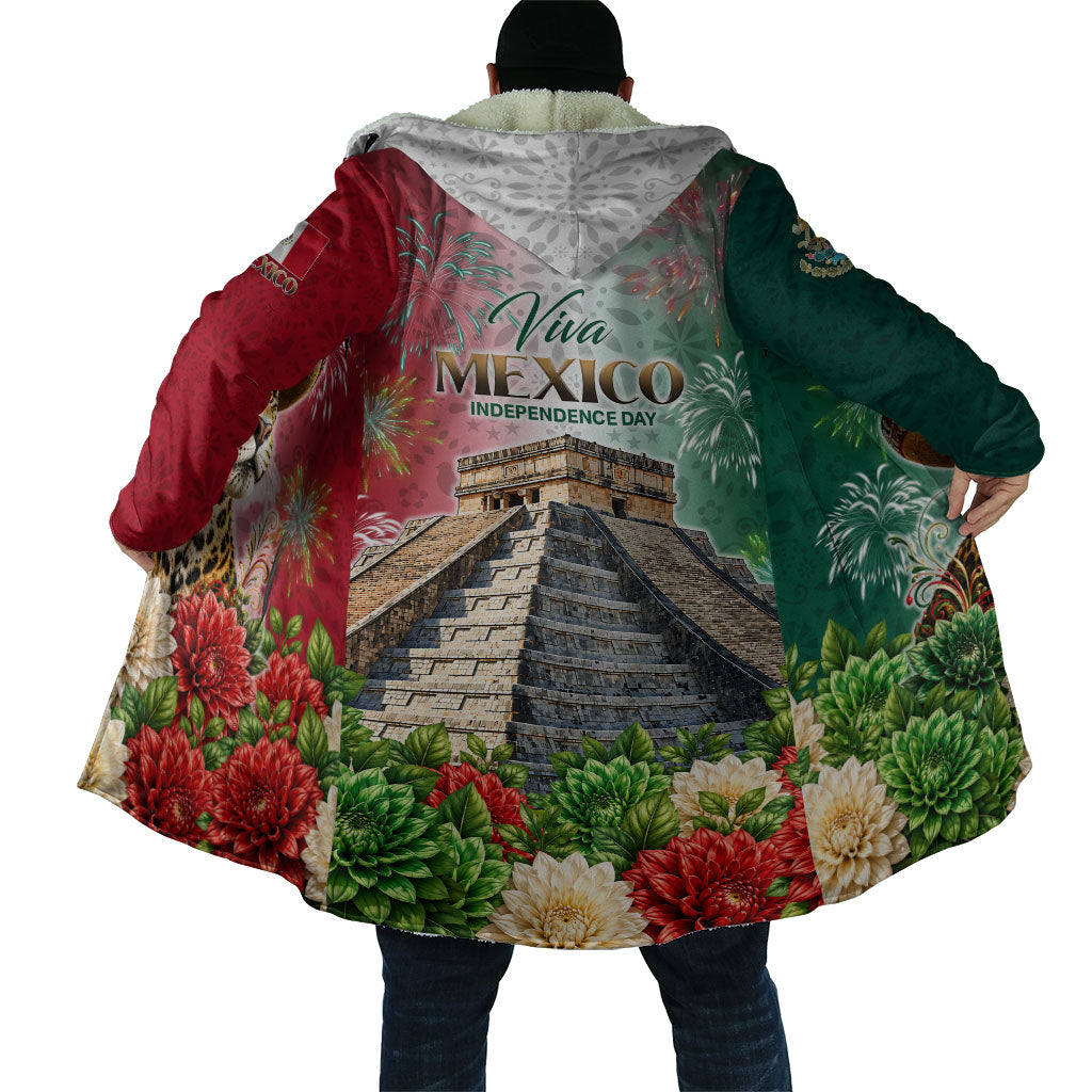 Viva Mexico Independence Day Cloak Sombrero Jaguar Mayan Pyramid Fireworks