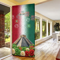 Viva Mexico Independence Day Door Cover Sombrero Jaguar Mayan Pyramid Fireworks