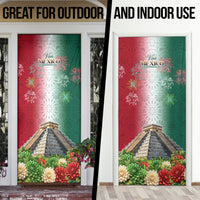 Viva Mexico Independence Day Door Cover Sombrero Jaguar Mayan Pyramid Fireworks