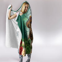 Viva Mexico Independence Day Hooded Blanket Sombrero Jaguar Mayan Pyramid Fireworks