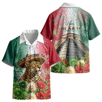 Viva Mexico Independence Day Kid Hawaiian Shirt Sombrero Jaguar Mayan Pyramid Fireworks