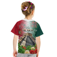 Viva Mexico Independence Day Kid T Shirt Sombrero Jaguar Mayan Pyramid Fireworks