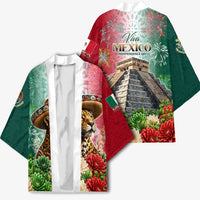 Viva Mexico Independence Day Kimono Sombrero Jaguar Mayan Pyramid Fireworks