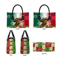 Viva Mexico Independence Day Leather Bag Sombrero Jaguar Mayan Pyramid Fireworks