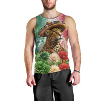 Viva Mexico Independence Day Men Tank Top Sombrero Jaguar Mayan Pyramid Fireworks
